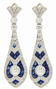 SAPPHIRE and diamond earrings