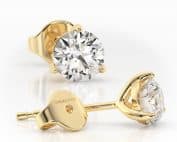 MARTINI ICE – 18 carat yellow gold 1ct laboratory grown diamond single stone earrings