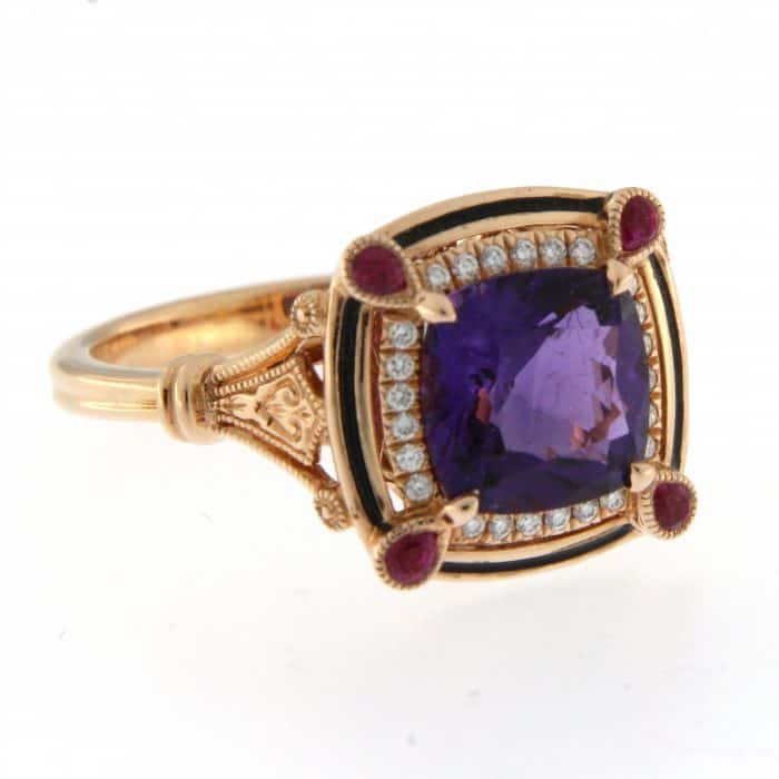 Amethyst Ruby Cocktail Ring