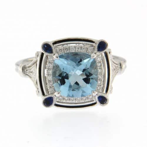 Aquamarine blue sapphire Ring