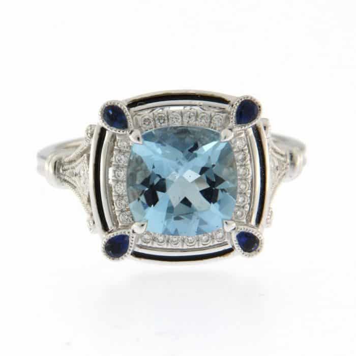 Aquamarine blue sapphire Ring