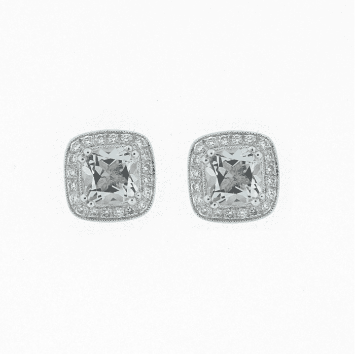 cushion shaped aquamarine earring