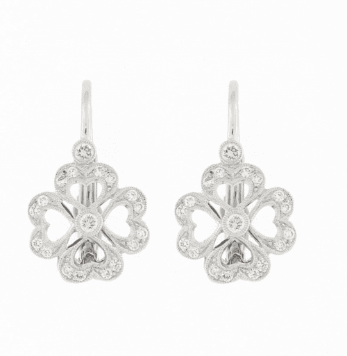 diamond drop earrings of heart design